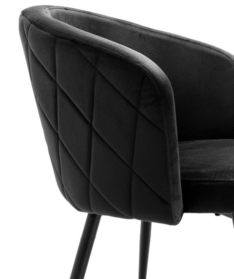 KRZESŁO HAMPTON VELVET CZARNE