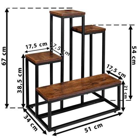 KWIETNIK STOJĄCY LOFT ANTIRES RUSTIC STOJAK NA KWIATY