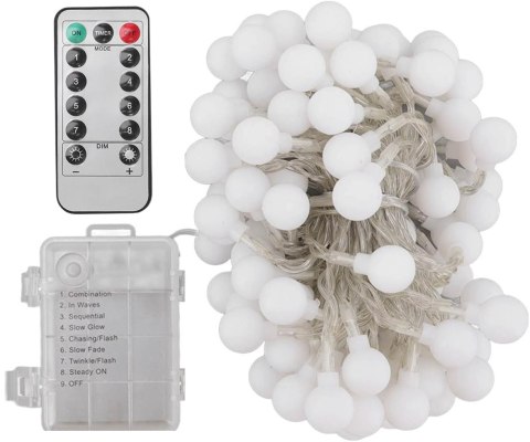 LAMPKI ŚWIĄTECZNE CHOINKOWE LED BUBBLE CIEPŁA BIEL 50 LAMPEK