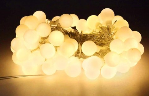 LAMPKI ŚWIĄTECZNE CHOINKOWE LED BUBBLE CIEPŁA BIEL 50 LAMPEK