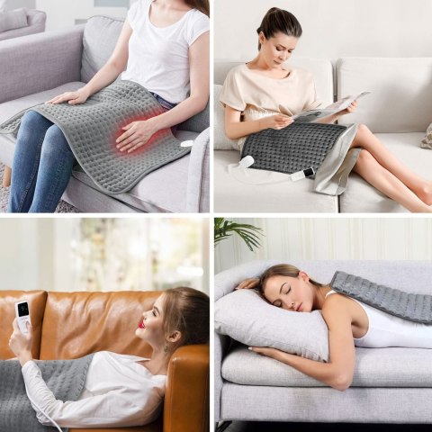 PODUSZKA MATA ELEKTRYCZNA GRETA SZARA 60X30 CM