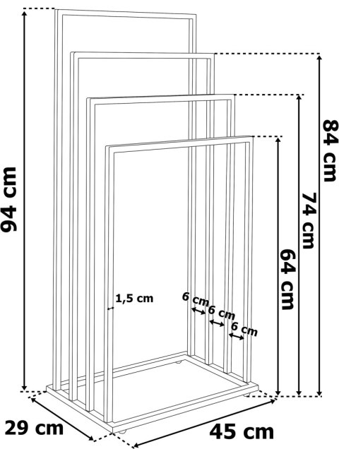 STOJAK WIESZAK NA RĘCZNIKI 4 RAMIONA NELI BIAŁY