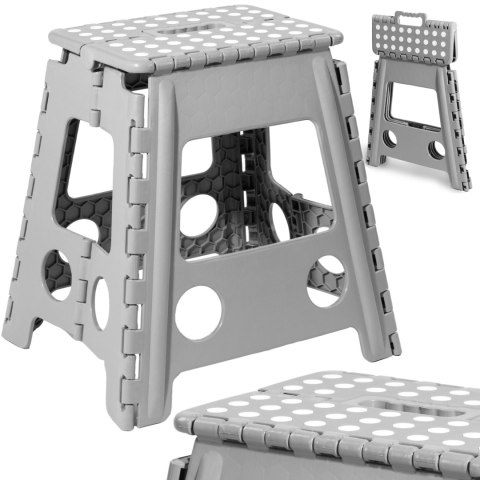 STOŁEK SKŁADANY ANTYPOŚLIZGOWY AMIGO SZARY ROZMIAR L