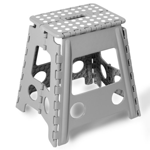 STOŁEK SKŁADANY ANTYPOŚLIZGOWY AMIGO SZARY ROZMIAR L