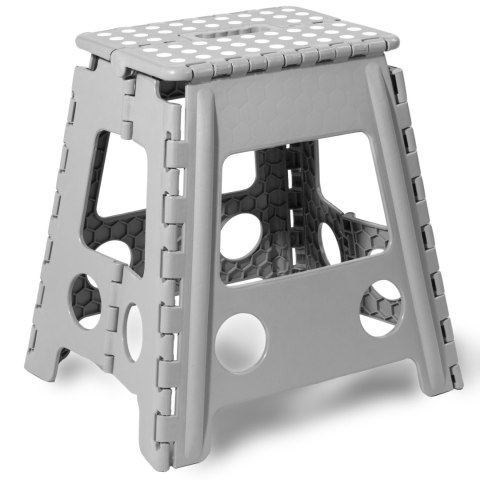 STOŁEK SKŁADANY ANTYPOŚLIZGOWY AMIGO SZARY ROZMIAR L