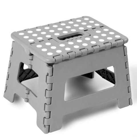 STOŁEK SKŁADANY ANTYPOŚLIZGOWY AMIGO SZARY ROZMIAR M