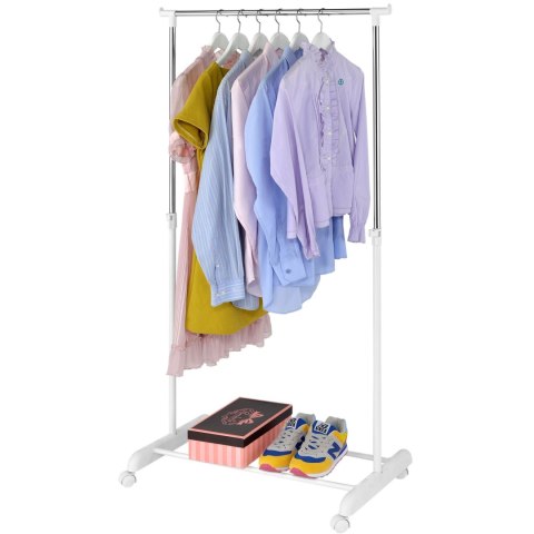 WIESZAK STOJĄCY NA KÓŁKACH ALIK BIAŁY POJEDYNCZY