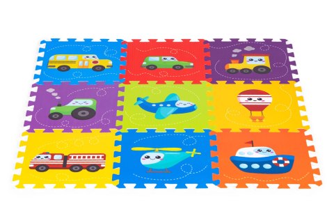 Mata piankowa dla dzieci pojazdy puzzle 9 elementów 86x86cm IPLAY Mata piankowa dla dzieci pojazdy puzzle 9 elementów 86x86cm IPLAY