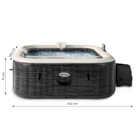 Dmuchane jacuzzi kwadratowe hydromasaż 6 os. 196x71 cm akcesoria premium INTEX 28452