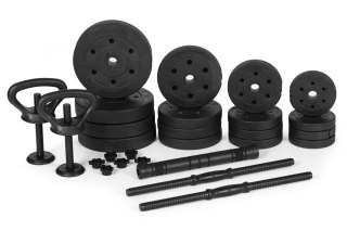 Hantle regulowane 2x20 kg sztanga zestaw 40 kg gryf kettlebell