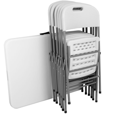 Zestaw cateringowy FETA WHITE stół + 6 krzeseł WHITE