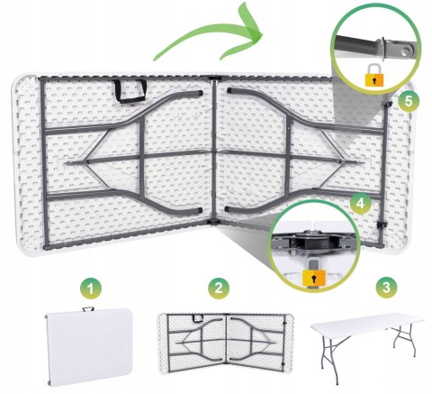 Zestaw cateringowy FETA WHITE stół + 6 krzeseł WHITE
