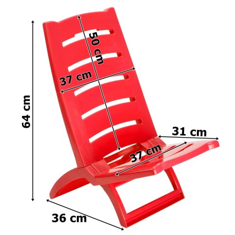 Krzesło plażowe TIRRENO czerwone