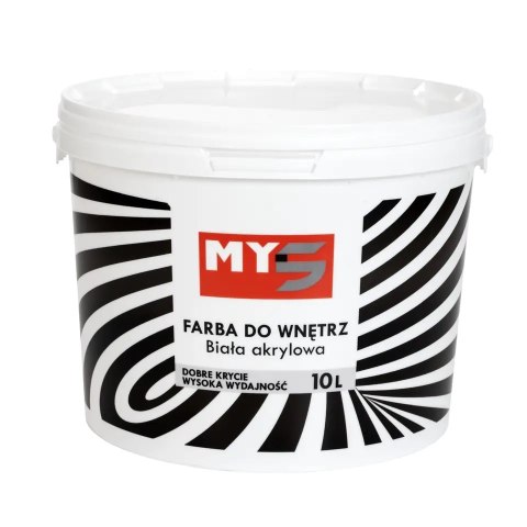FARBA AKRYLOWA DO WNĘTRZ BIAŁA MY5 10L