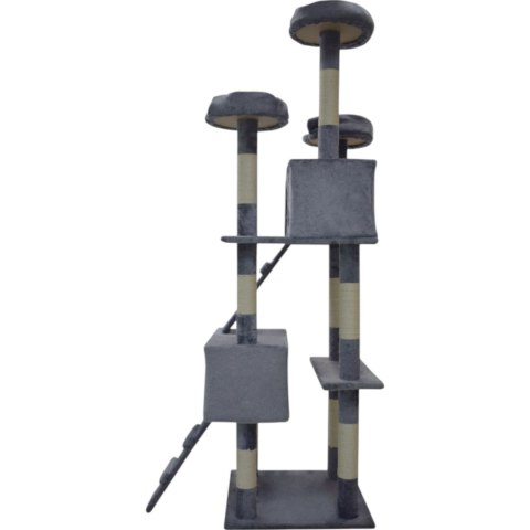 Drapak dla kota 170 cm jasno szary domek legowisko sizal zabawki stabilny