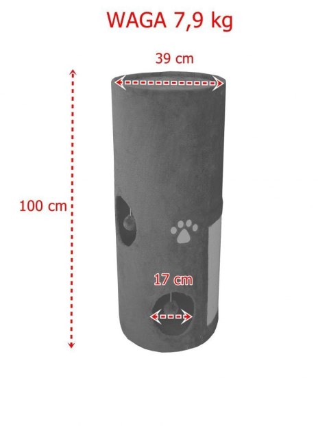 Drapak/Tuba/ Wieża dla Kota 100cm Siwy Drapak/Tuba/ Wieża dla Kota 100cm Siwy