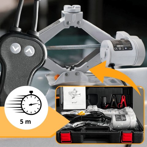 Elektryczny podnośnik samochodowy 2T 12V z pilotem wys. 12-35cm lekki 4.3kg Elektryczny podnośnik samochodowy 2T 12V z pilotem wys. 12-35cm lekki 4.3kg