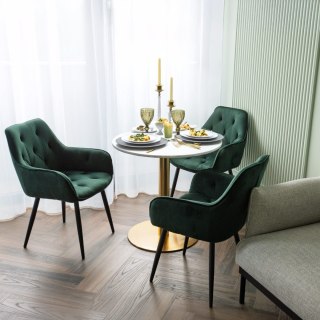 Krzesło welurowe NEVADA VELVET ciemnozielone