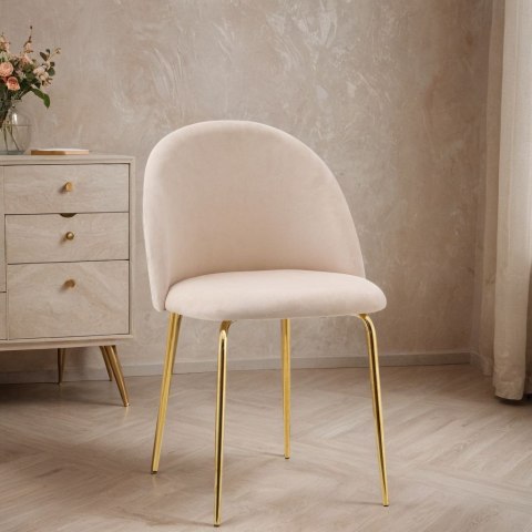 KRZESŁO WELUROWE FARGO GOLD VELVET BEŻOWE