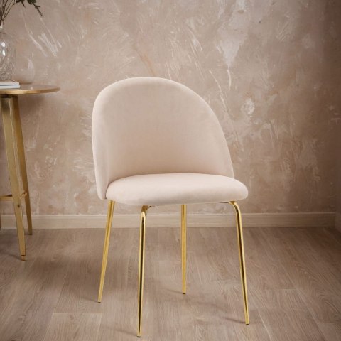 KRZESŁO WELUROWE FARGO GOLD VELVET BEŻOWE