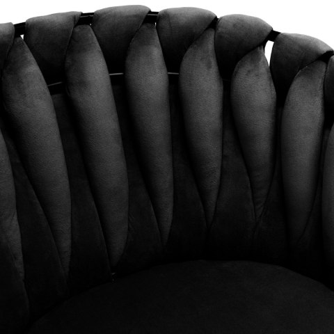 KRZESŁO WELUROWE PLECIONE ASTON VELVET CZARNE