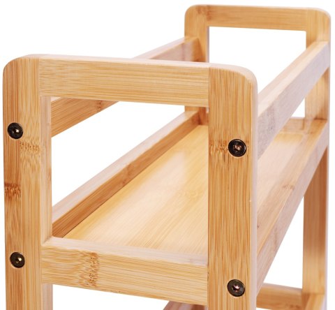 REGAŁ NA KÓŁKACH BAMBUSOWY INAKI 3 POZIOMY NATURAL