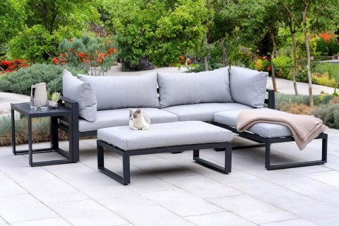 ZESTAW MEBLI OGRODOWYCH SANTO SZARY ALUMINIUM