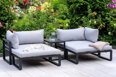 ZESTAW MEBLI OGRODOWYCH SANTO SZARY ALUMINIUM