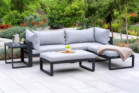 ZESTAW MEBLI OGRODOWYCH SANTO SZARY ALUMINIUM