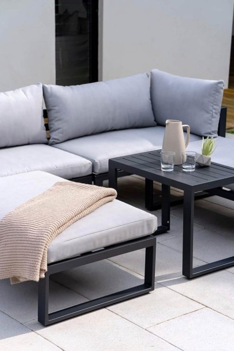 ZESTAW MEBLI OGRODOWYCH SANTO SZARY ALUMINIUM