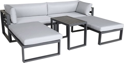 ZESTAW MEBLI OGRODOWYCH SANTO SZARY ALUMINIUM