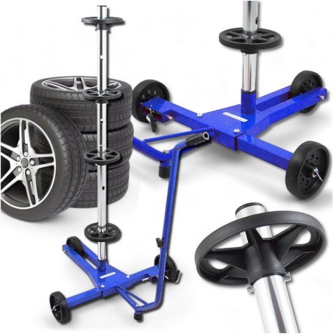 Mobilny Stojak Na Opony Felgi Koła 4 szt. 100kg 72cm Organizer Warsztatowy Mobilny Stojak Na Opony Felgi Koła 4 szt. 100kg 72cm Organizer Warsztatowy