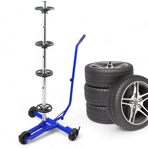 Mobilny Stojak Na Opony Felgi Koła 4 szt. 100kg 72cm Organizer Warsztatowy Mobilny Stojak Na Opony Felgi Koła 4 szt. 100kg 72cm Organizer Warsztatowy