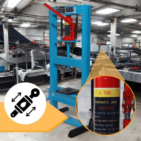 Prasa hydrauliczna 6t z wymiennymi szczękami do garażu i warsztatu Prasa hydrauliczna 6t z wymiennymi szczękami do garażu i warsztatu