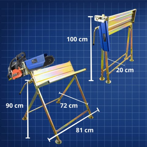 Stojak do cięcia drewna Koziołek do drewna z uchwytem na piłę 45cm 120kg Stojak do cięcia drewna Koziołek do drewna z uchwytem na piłę 45cm 120kg
