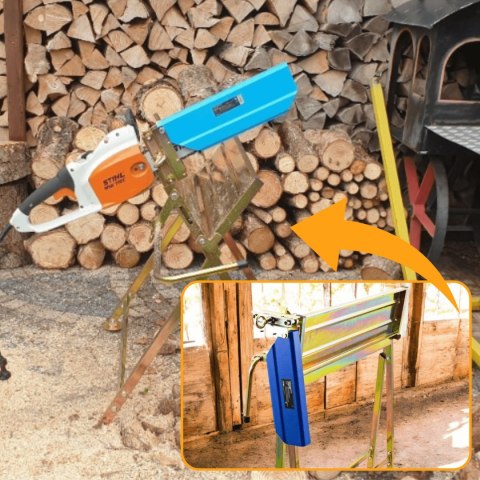 Stojak do cięcia drewna Koziołek do drewna z uchwytem na piłę 45cm 120kg Stojak do cięcia drewna Koziołek do drewna z uchwytem na piłę 45cm 120kg