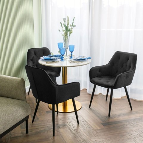 Krzesło welurowe NEVADA VELVET czarne