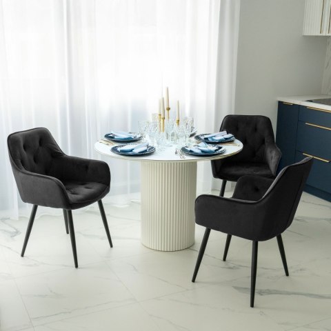 Krzesło welurowe NEVADA VELVET czarne