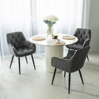 Krzesło welurowe NEVADA VELVET grafitowe