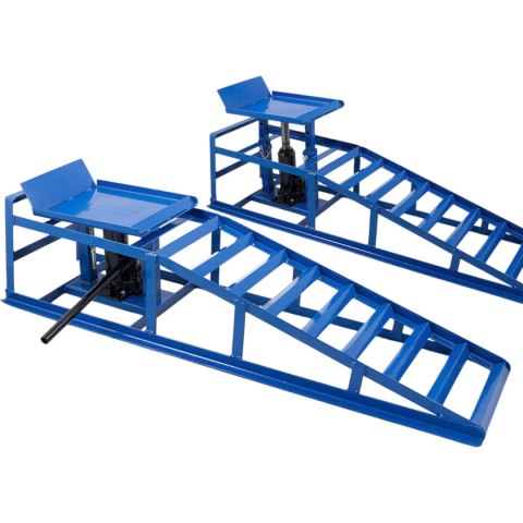 Rampy najazdowe z podnośnikiem hydraulicznym 2x2000 kg stalowe regulowane Rampy najazdowe z podnośnikiem hydraulicznym 2x2000 kg stalowe regulowane