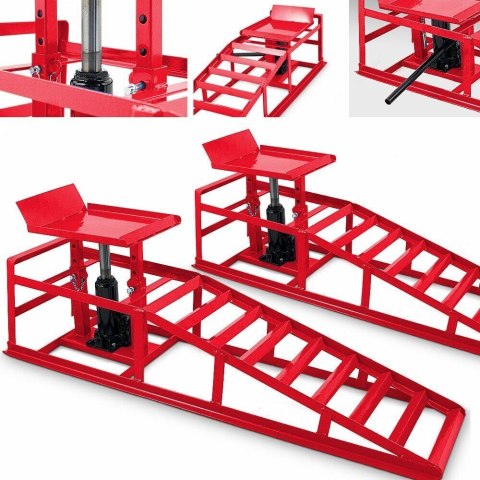 Podnośnik hydrauliczny rampy 2x 2000 kg regulowane auto serwis warsztat Podnośnik hydrauliczny rampy 2x 2000 kg regulowane auto serwis warsztat