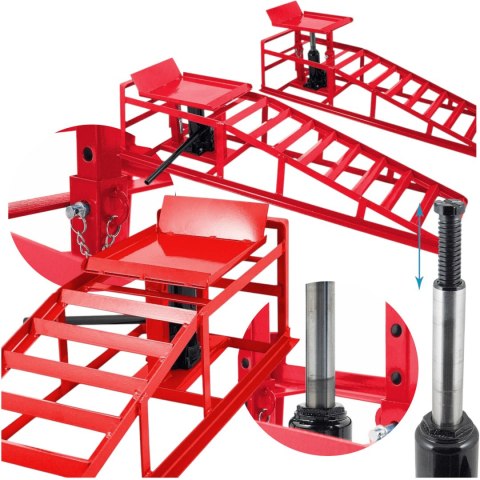 Podnośnik hydrauliczny rampy 2x 2000 kg regulowane auto serwis warsztat Podnośnik hydrauliczny rampy 2x 2000 kg regulowane auto serwis warsztat