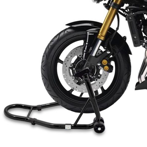 Stojak motocyklowy przedniego koła czarny stalowy 250kg CERTYFIKOWANY