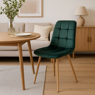 Krzesło welurowe MONTANA VELVET ciemnozielone
