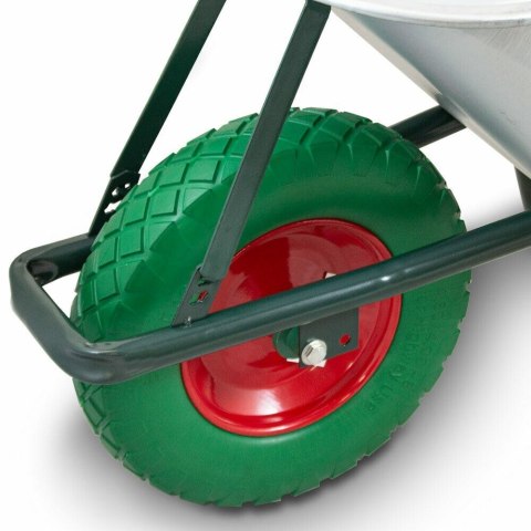 Taczka budowlana 100l 250kg z kołem pu 40cm stalowa misa lekka Taczka budowlana 100l 250kg z kołem pu 40cm stalowa misa lekka