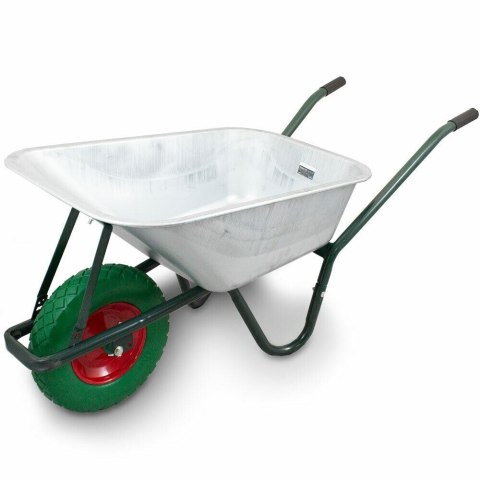 Taczka budowlana 100l 250kg z kołem pu 40cm stalowa misa lekka Taczka budowlana 100l 250kg z kołem pu 40cm stalowa misa lekka