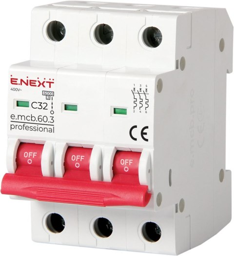 WYŁĄCZNIK NADPRĄDOWY MCB.PRO60 3P C32A 6KA WYŁĄCZNIK NADPRĄDOWY MCB.PRO60 3P C32A 6KA